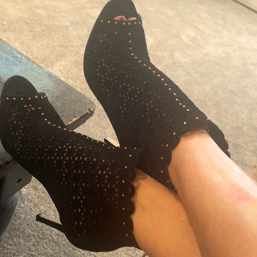 Black with gold studs